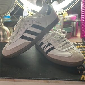 Adidas Samba White and Black Trainers